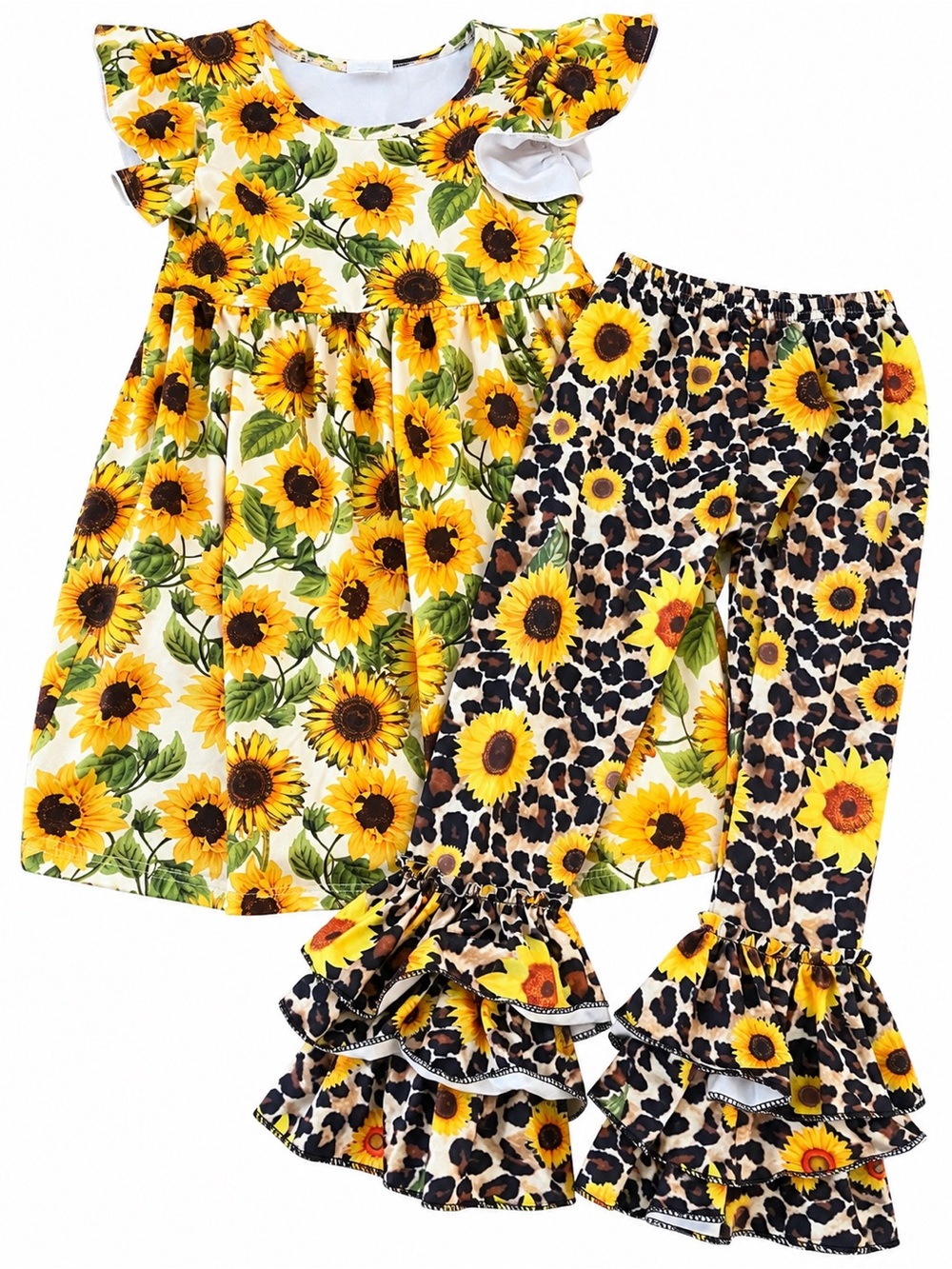 Girls Ruffle Sunflower Set Size 4